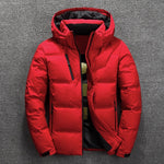 AKSR Men's Winter Down Jacket Coat White Duck Down Jackets with A Hood Thick Thermal Warm Outwear Puffy Jacket Doudoune Homme