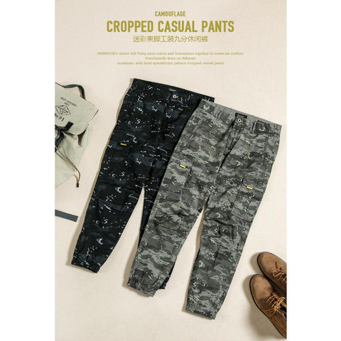 SIMWOOD 2020 Spring New Ankle-Length Camouflage Cargo Pants Men Tapered Trousers plus size high quality pant