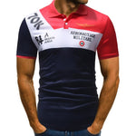 Men Polo Shirt Summer Classic Brand Men Patchwork Letter Printed Short Sleeve Slim Fit  Jerseys Sportwear Polos Shirt XXXL
