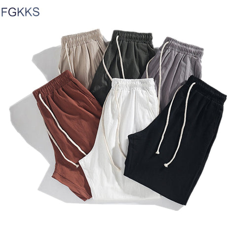 FGKKS New Men Solid Color Harem Pants Fashion Brand Male Harajuku Style Sweatpants Men's Cotton Comfortable Casual Pants