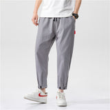2020 Summer Men's Linen Trousers Hip Hop Jogging Ankle-Length Pants Solid color Breathable Fashion High quality Casual pants Men