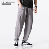 MrGoldenBowl Store Size Plus 5XL Cotton Linen Harem Pants Men Belt Jogger Pants Male Trousers Chinese Traditional Cloths