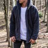 2020 Fleece Warm Sweater Men Hooded Cardigan Sherpa Fleece Teddy Coat Plus Size 3XL Tops Fluffy Sweaters