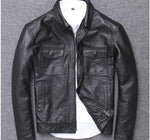 YR!Free shipping.sales.$99.99 cowhide jacket.mens genuine leather coat.vintage casual leather outwear.classic leather clothing