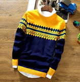 Mens Casual Sweater Men Slim Fit Knitted Mens Sweaters Long Sleeve Warm Pullovers