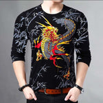 New men's fashion long-sleeved T-shirt  3D printed personality trend style men's clothing young and middle-aged clothing M - 4XL