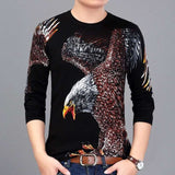 New men's fashion long-sleeved T-shirt  3D printed personality trend style men's clothing young and middle-aged clothing M - 4XL