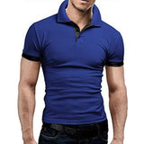 2019 New Summer  Mens Polo Shirt Short Sleeve Turn-over Collar Slim Tops Casual Breathable Solid Color Business Shirt