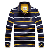 2020 Autumn New Men Polo Shirt Long Sleeve Shirt Cotton Embroidery Spring Warm Casual Fashion Stripe Polo Shirt Men