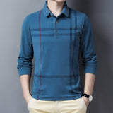 Ymwmhu 2020 New Arrival Men Thick Polo Shirt Striped Casual Autumn and Spring Warm Clothing Korean Business Polo Shirt